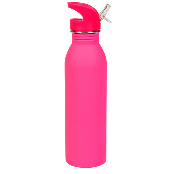 325322 Neon Pink Rubber Coated Bottle 24oz